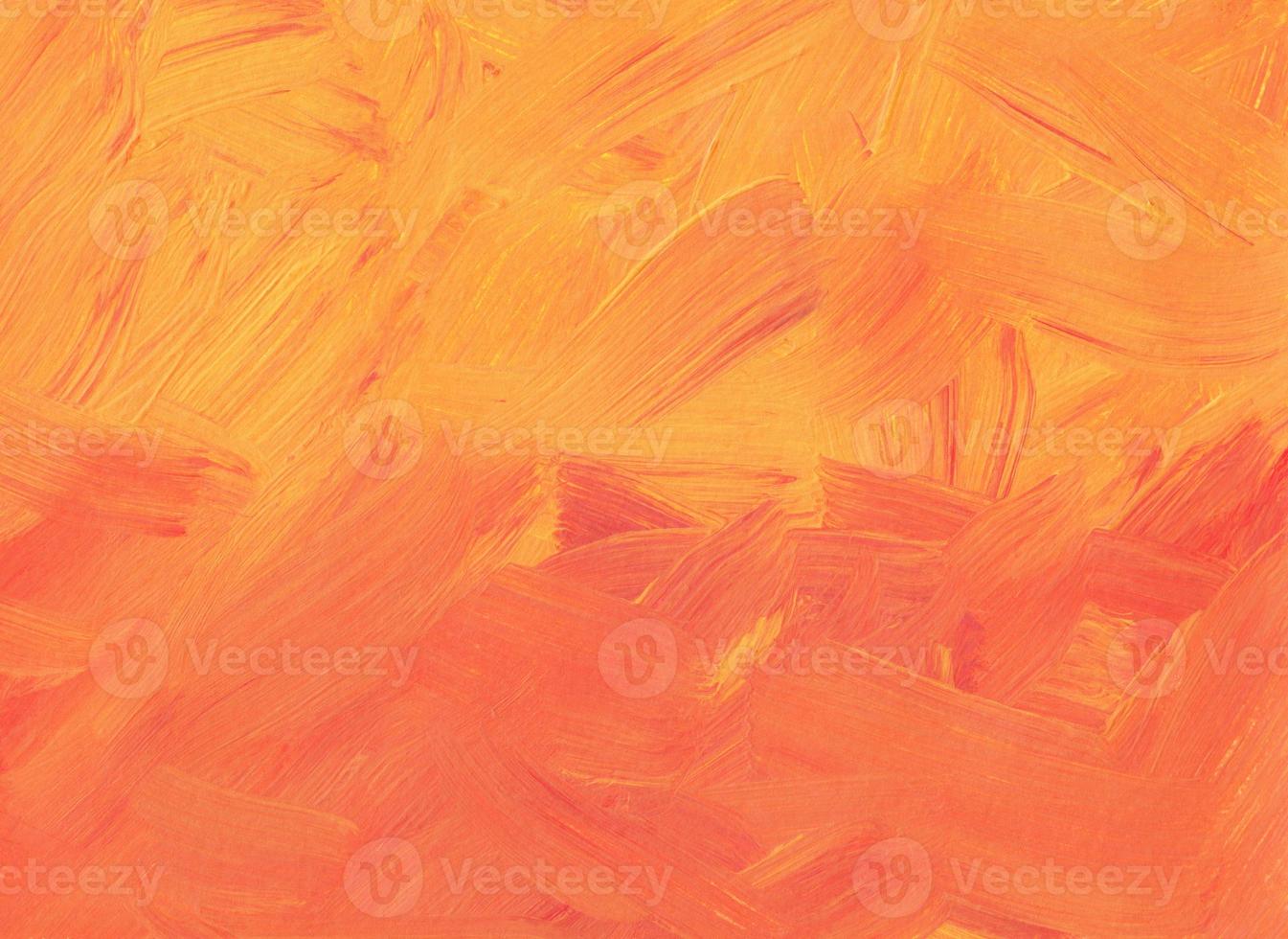 Abstract coral and peach color background painting. Orange and red textured brush strokes on paper backdrop. Contemporary art. photo