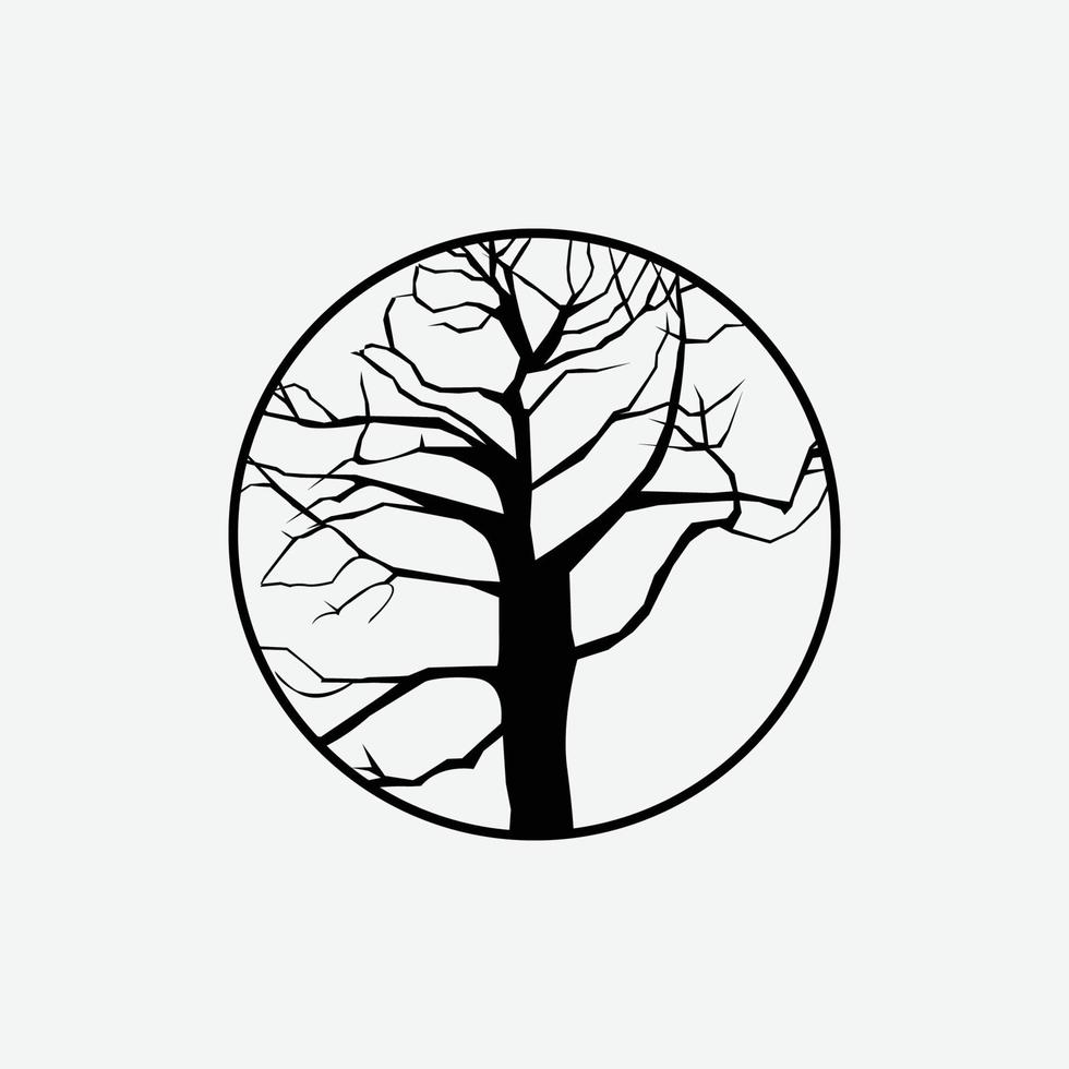 logotipo de diseño de ilustración de vector de logotipo de árbol muerto simple