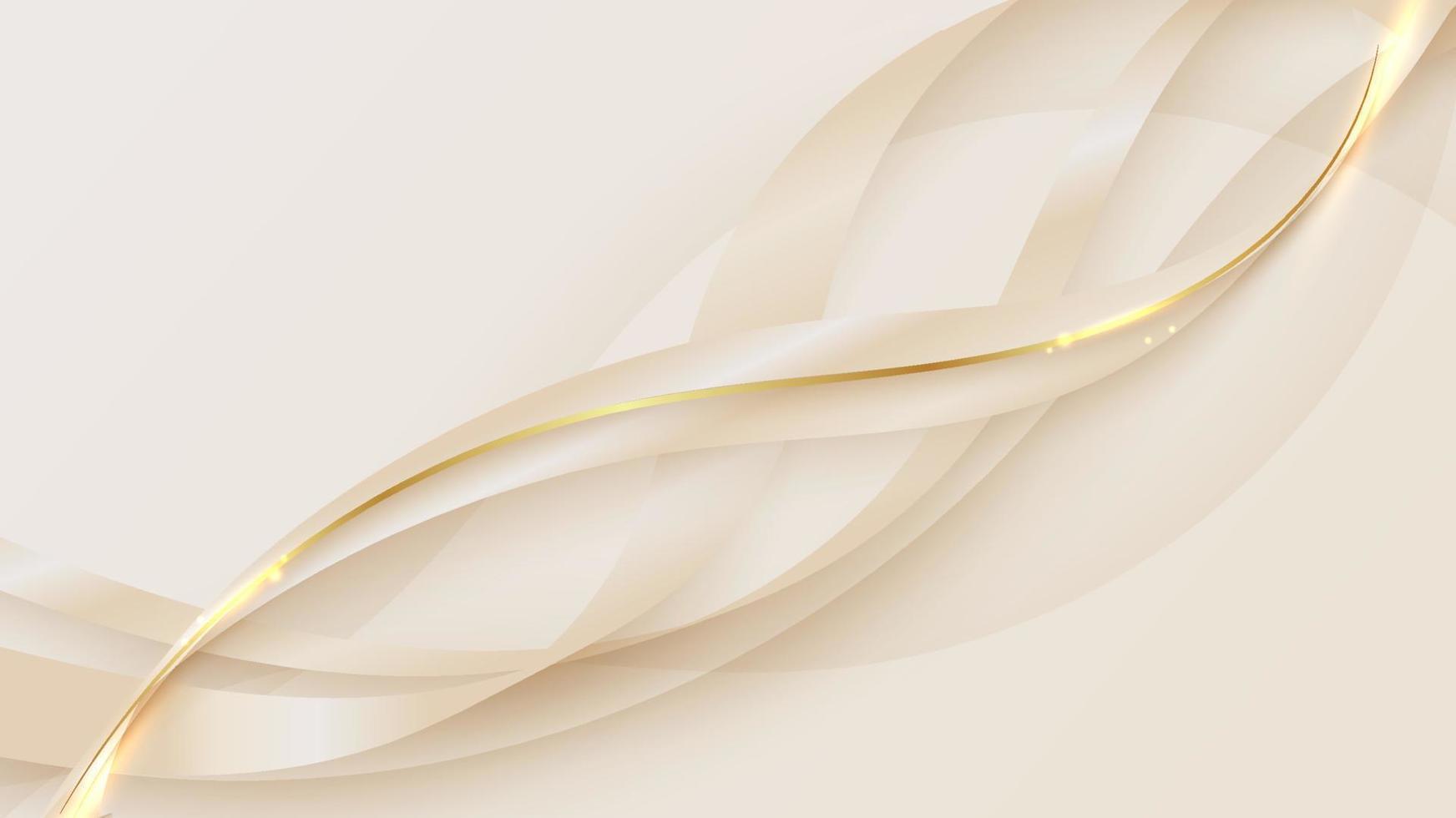 Abstract luxury style golden wave lines on white background vector