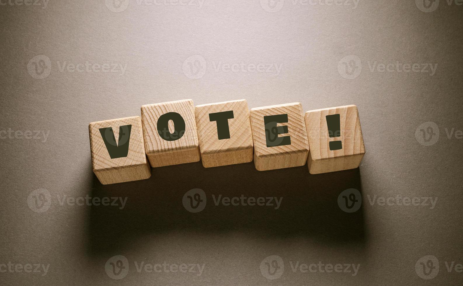 Vote Word with Wooden Cubes photo