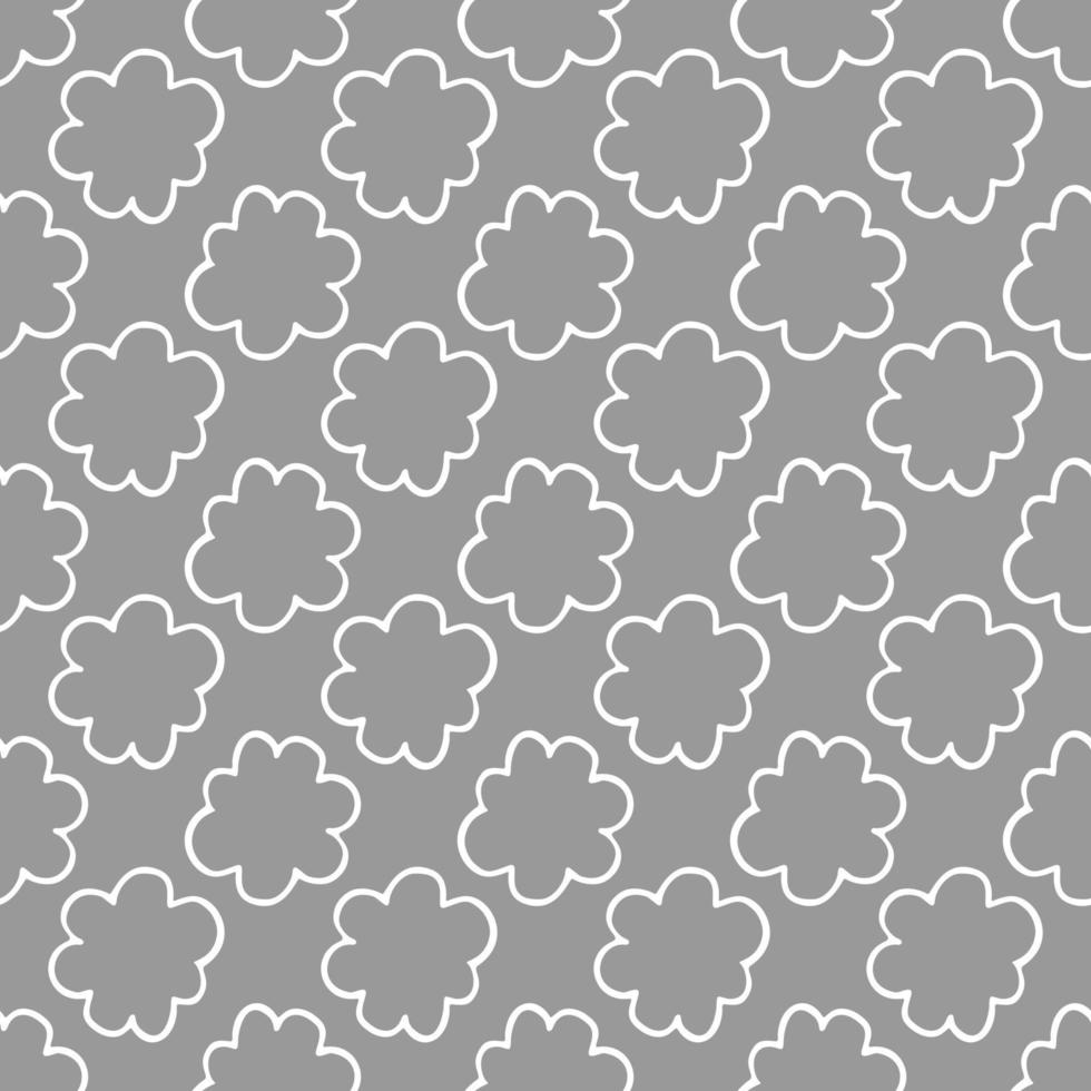 Vector seamless pattern in Scandinavian style with flowers and leaves