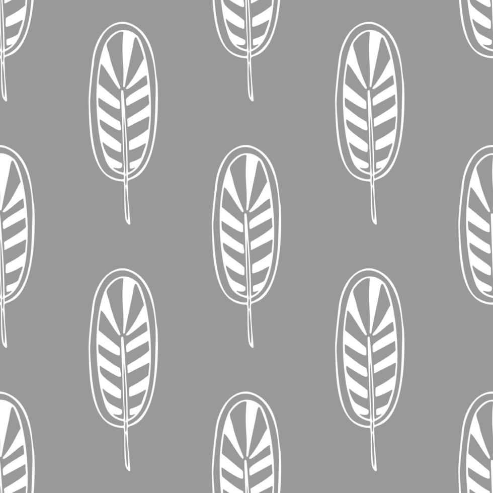 Vector seamless pattern in Scandinavian style with flowers and leaves