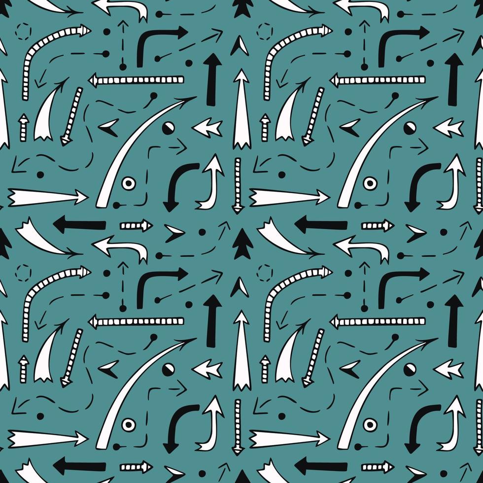 Vector seamless pattern with arrows on a gray background