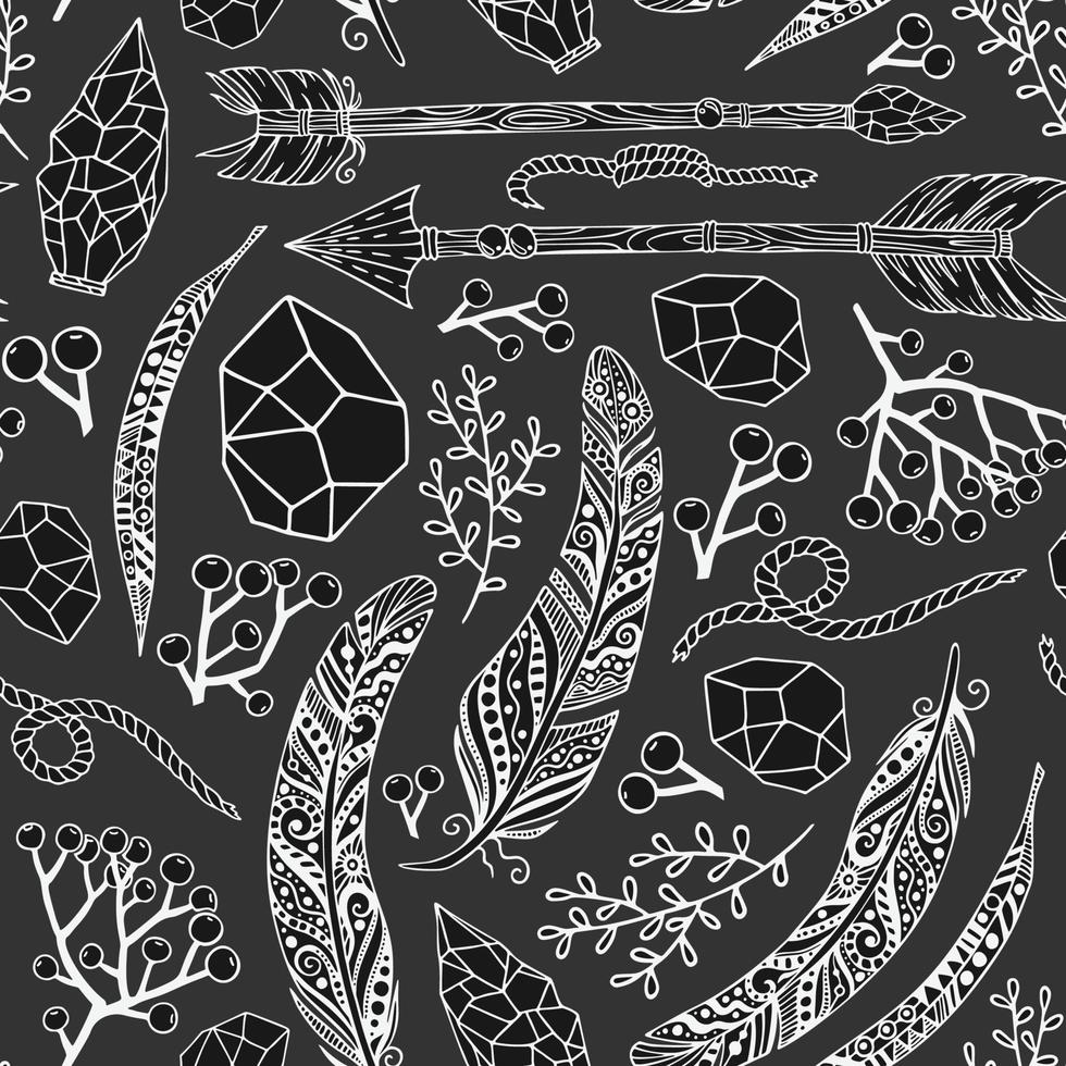 seamless pattern in Boho style vector