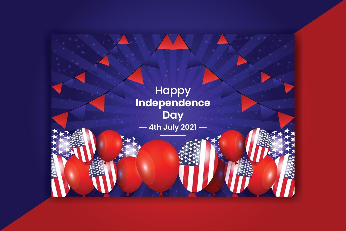 4th of july happy independence day background design vector