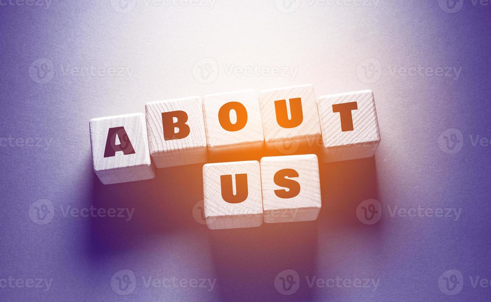 About us Word with Wooden Cubes photo