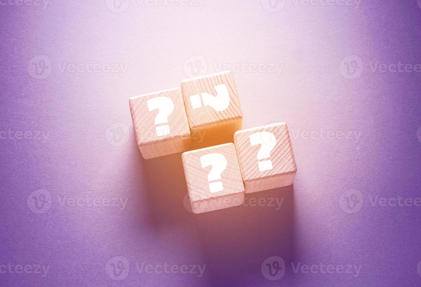 Question Mark Word with Wooden Cubes photo