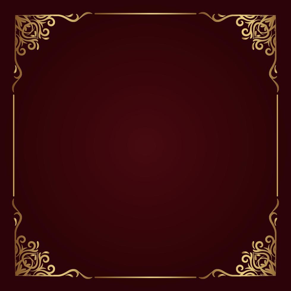 gold vintage frame border ornament vector