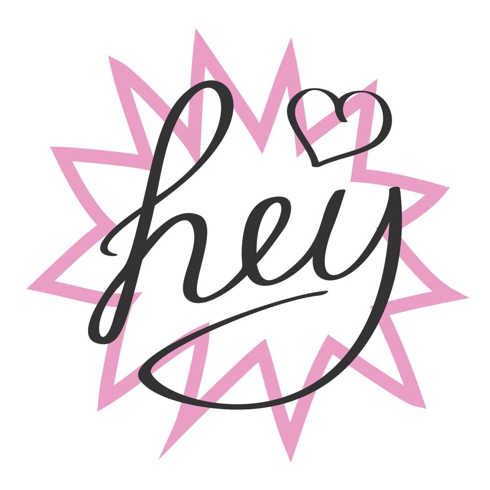Speech bubble with word Hey. Vector illustration.