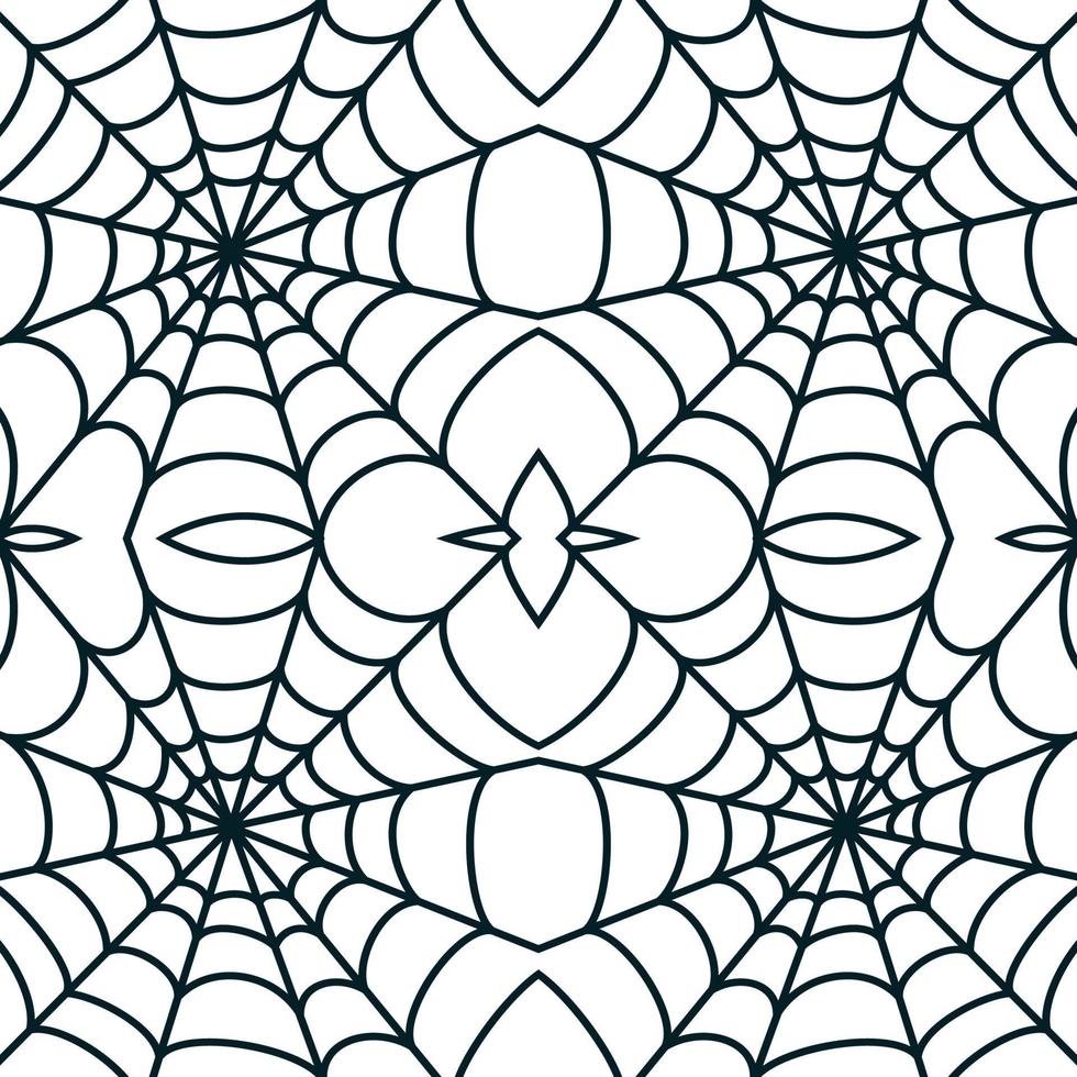 Spider web seamless Halloween background texture cobweb gossamer. Vector illustration.