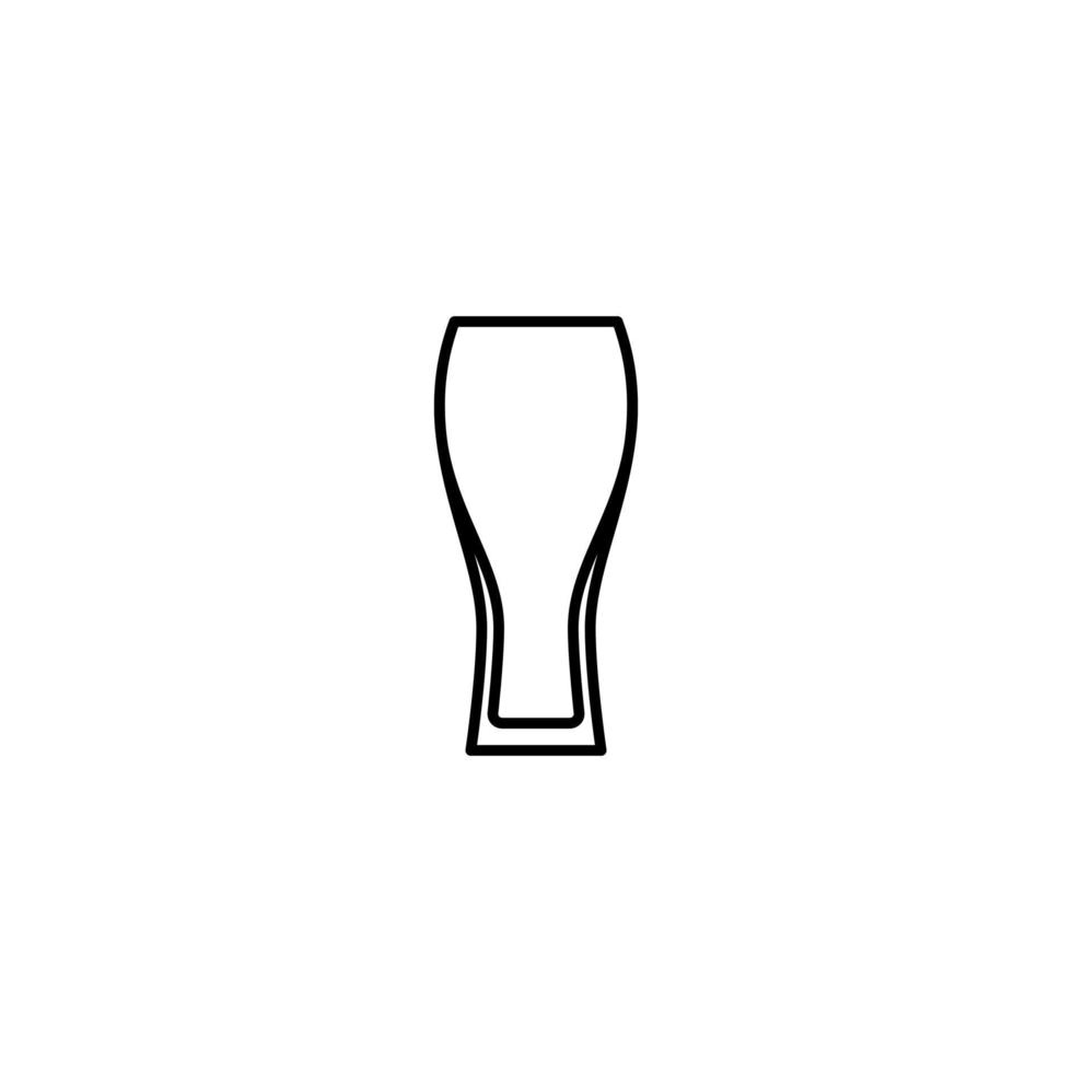 icono de vidrio wiezenbier vacío sobre fondo blanco. simple, línea, silueta y estilo limpio. en blanco y negro. adecuado para símbolo, signo, icono o logotipo vector