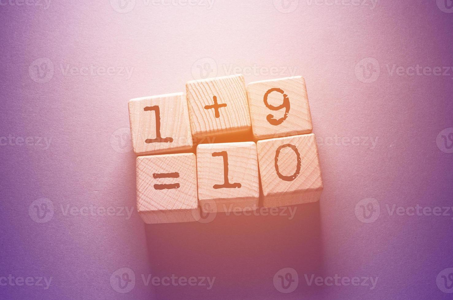 Nambers Word with Wooden Cubes photo