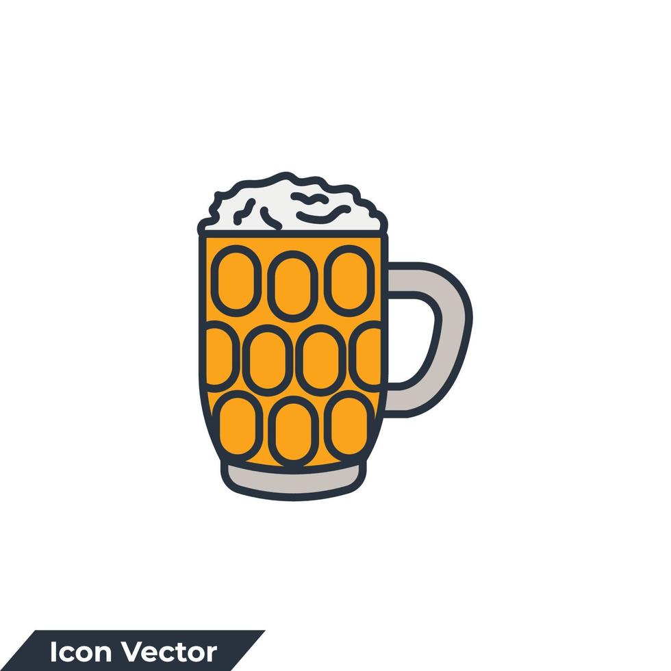 vaso de cerveza icono logo vector ilustración. plantilla de símbolo de vasos de cerveza para la colección de diseño gráfico y web