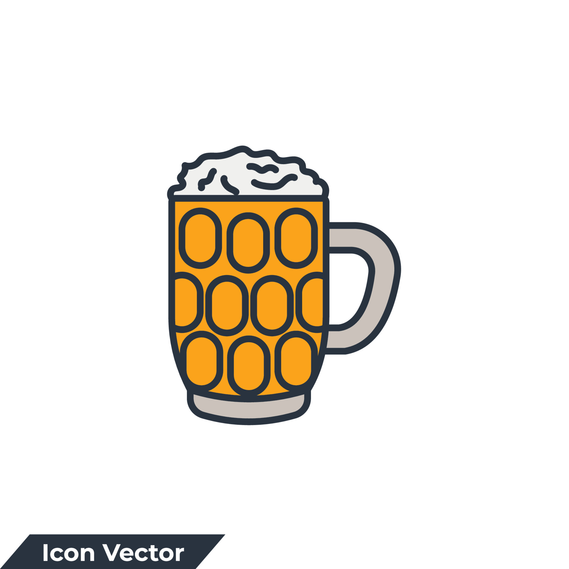 Glass of beer icon logo vector illustration. beer glasses symbol
