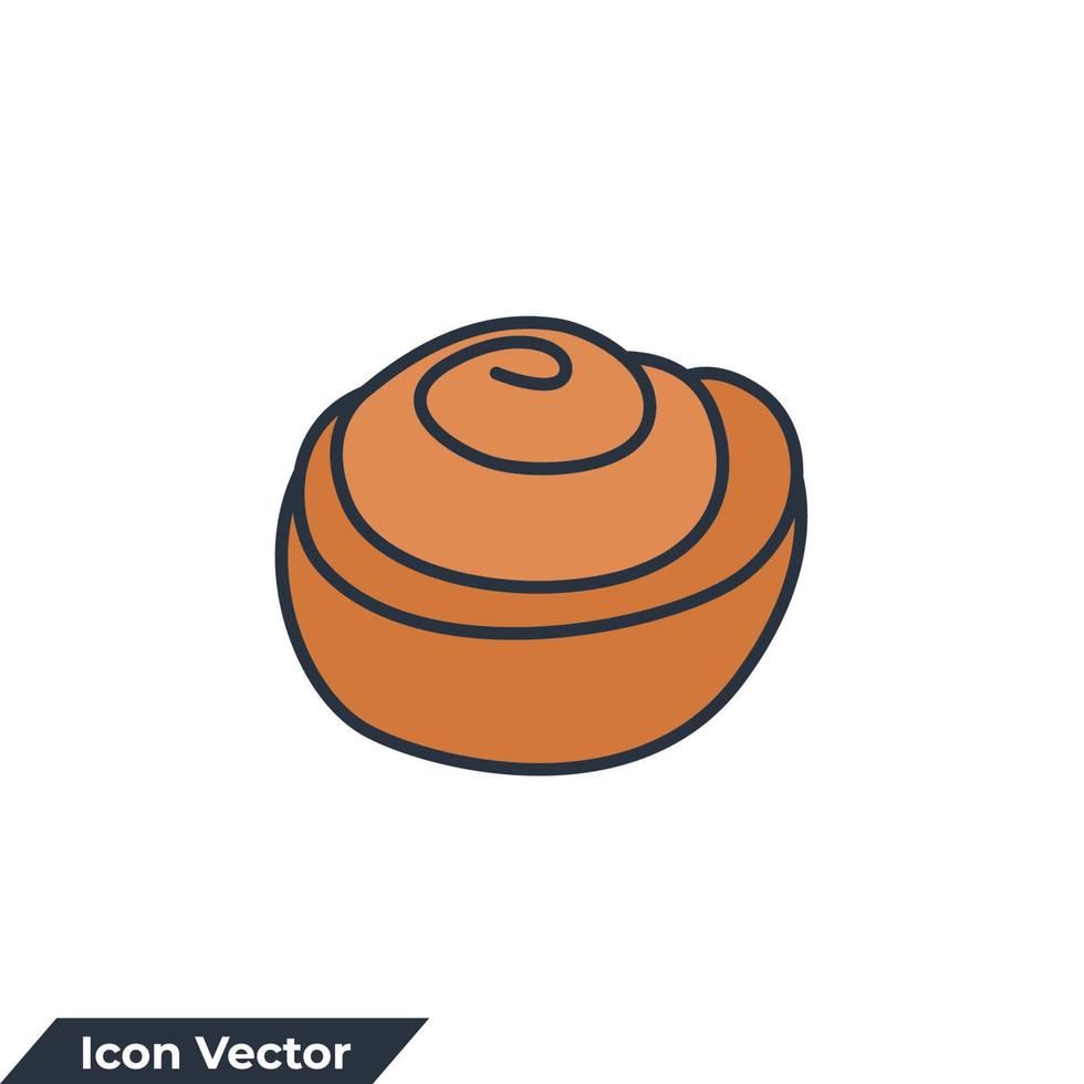 Ilustración de vector de logotipo de icono de rollos de canela. plantilla de símbolo de rollo de comida de panadería de canela fresca para la colección de diseño gráfico y web