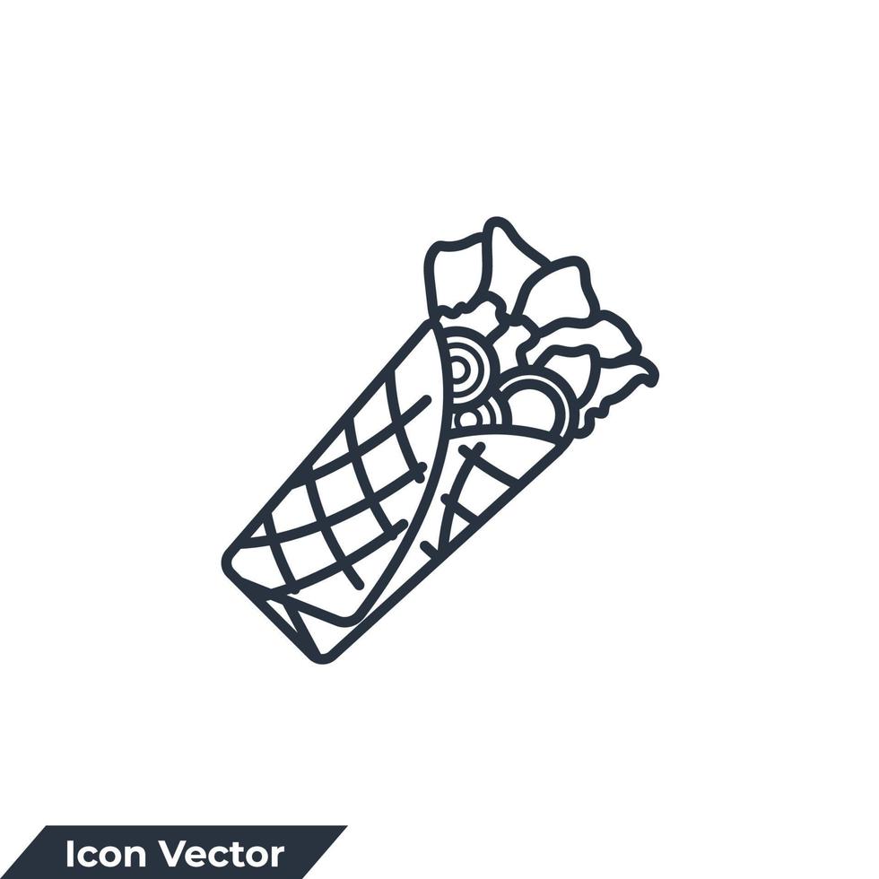 Shawerma sandwich icon logo vector illustration. shawarma symbol template for graphic and web design collection