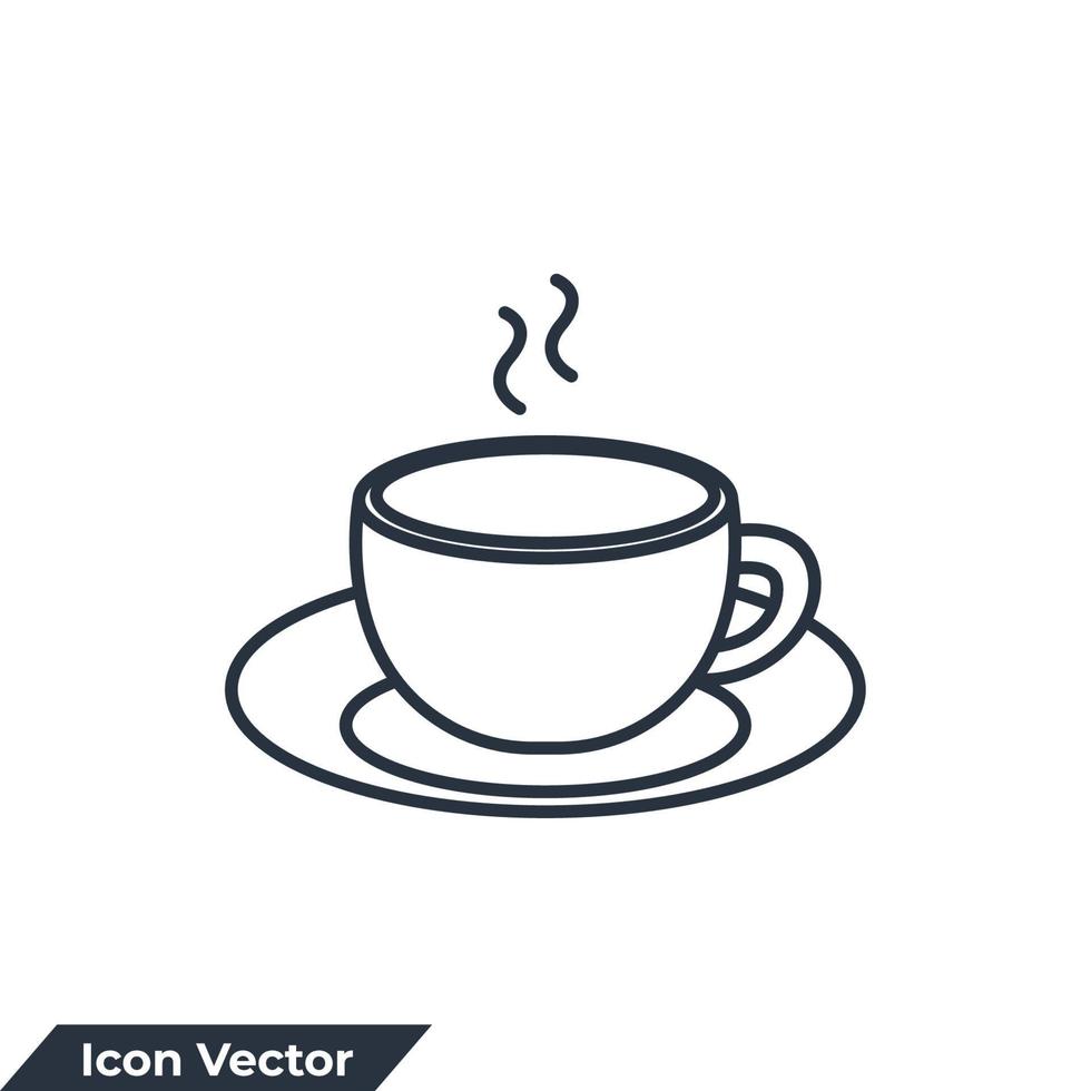 Ilustración de vector de logotipo de icono de taza de café. plantilla de símbolo de taza de café para la colección de diseño gráfico y web