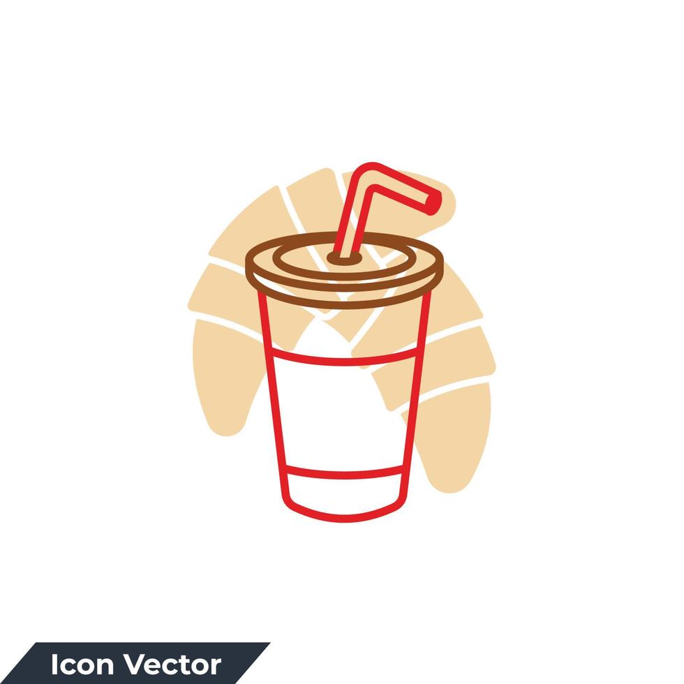 Ilustración de vector de logotipo de icono de refresco. plantilla de símbolo de jugo o bebida fría para la colección de diseño gráfico y web