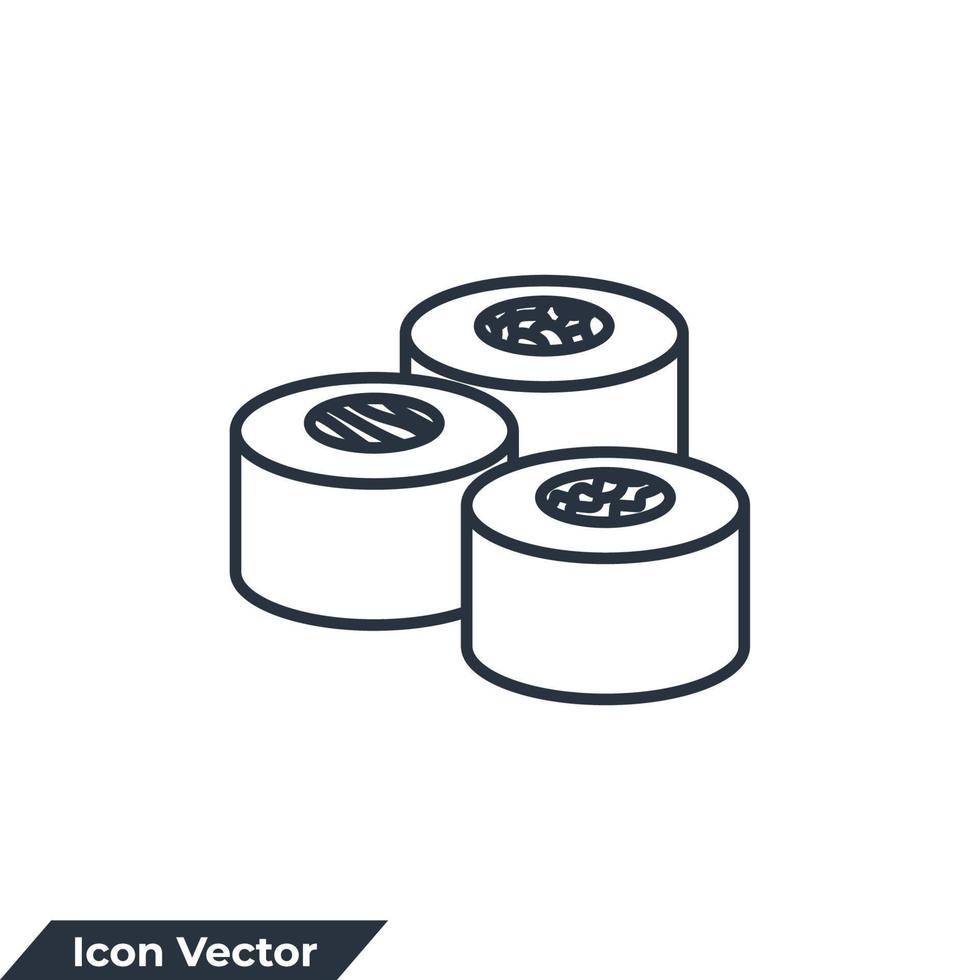 sushi icon logo vector illustration. sushi symbol template for graphic and web design collection