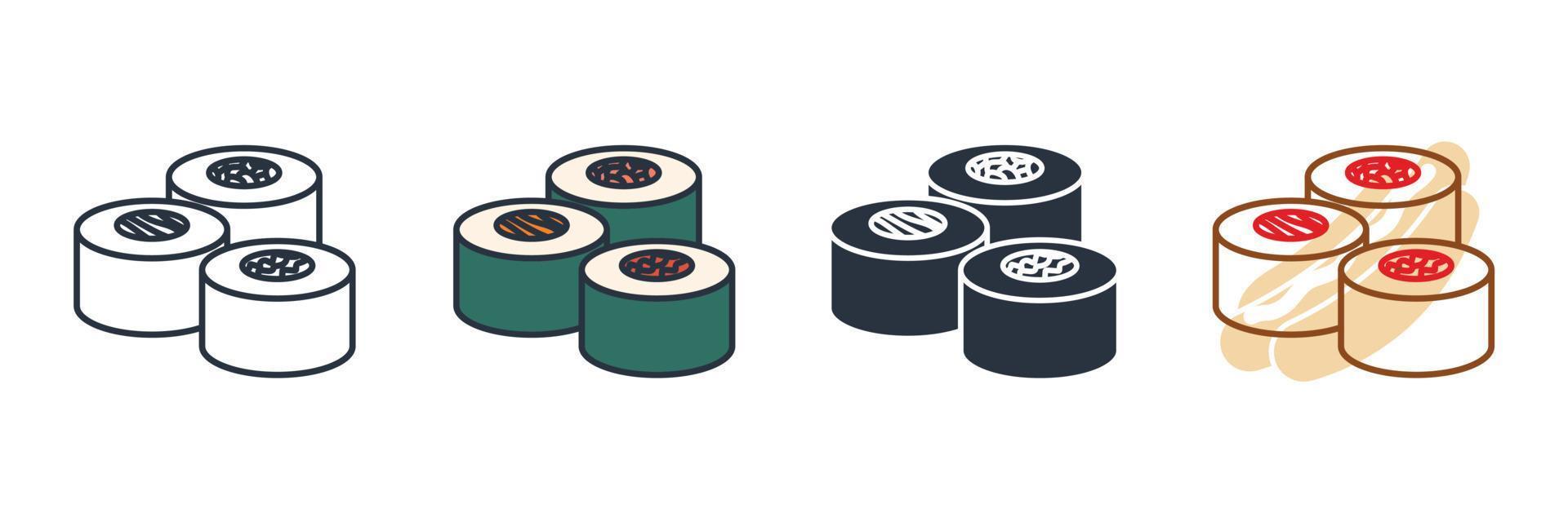 sushi icon logo vector illustration. sushi symbol template for graphic and web design collection