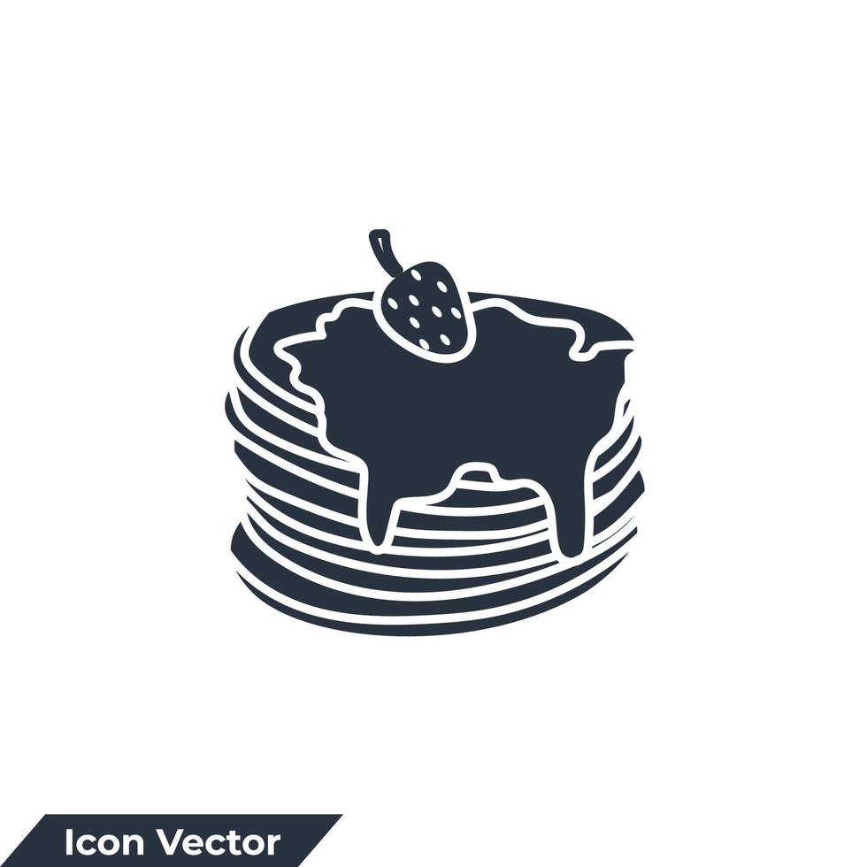 pancake icon logo vector illustration. Breakfast pancakes symbol template for graphic and web design collection