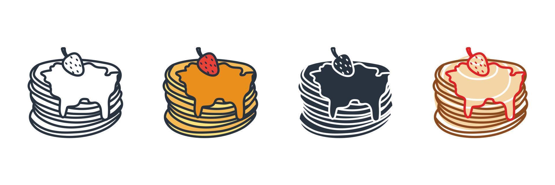 pancake icon logo vector illustration. Breakfast pancakes symbol template for graphic and web design collection