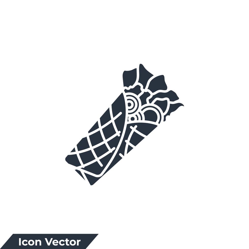 Shawerma sandwich icon logo vector illustration. shawarma symbol template for graphic and web design collection