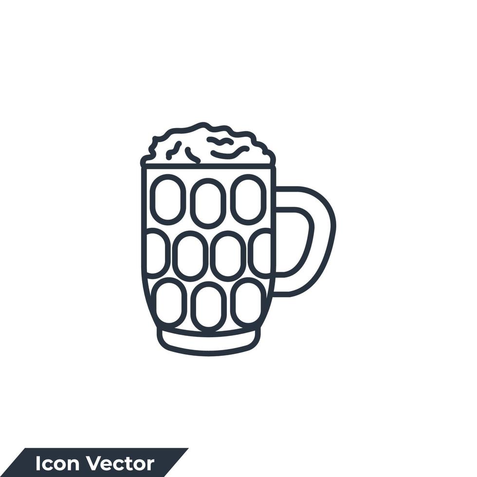 vaso de cerveza icono logo vector ilustración. plantilla de símbolo de vasos de cerveza para la colección de diseño gráfico y web