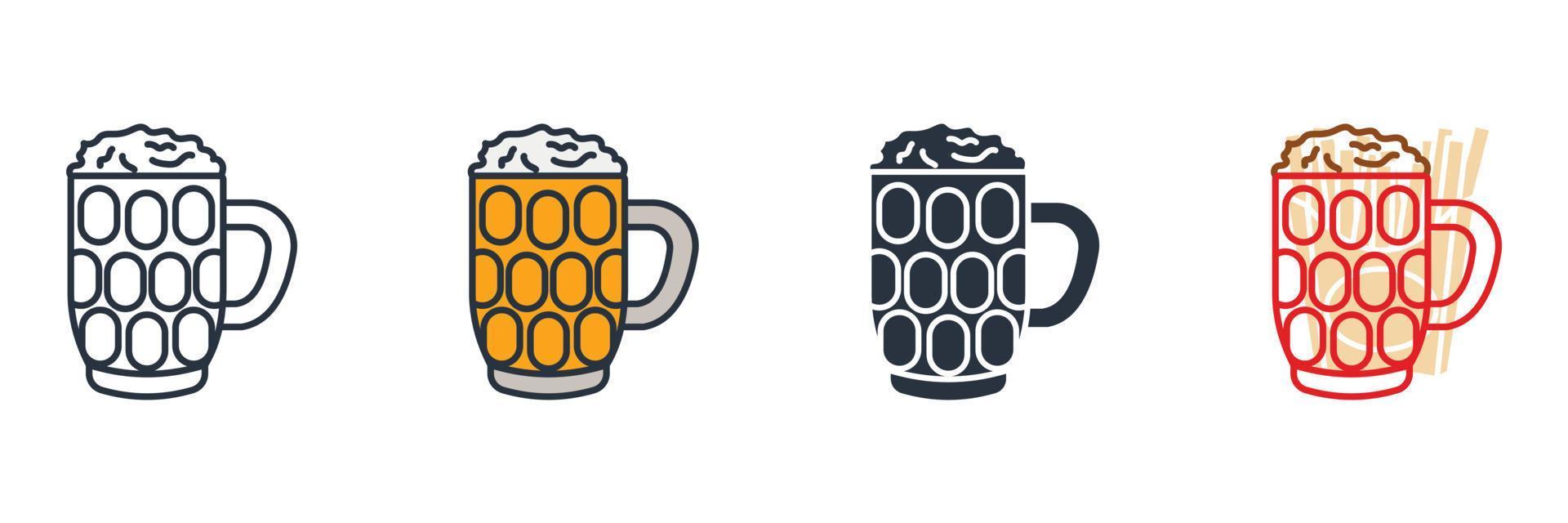 Glass of beer icon logo vector illustration. beer glasses symbol template for graphic and web design collection