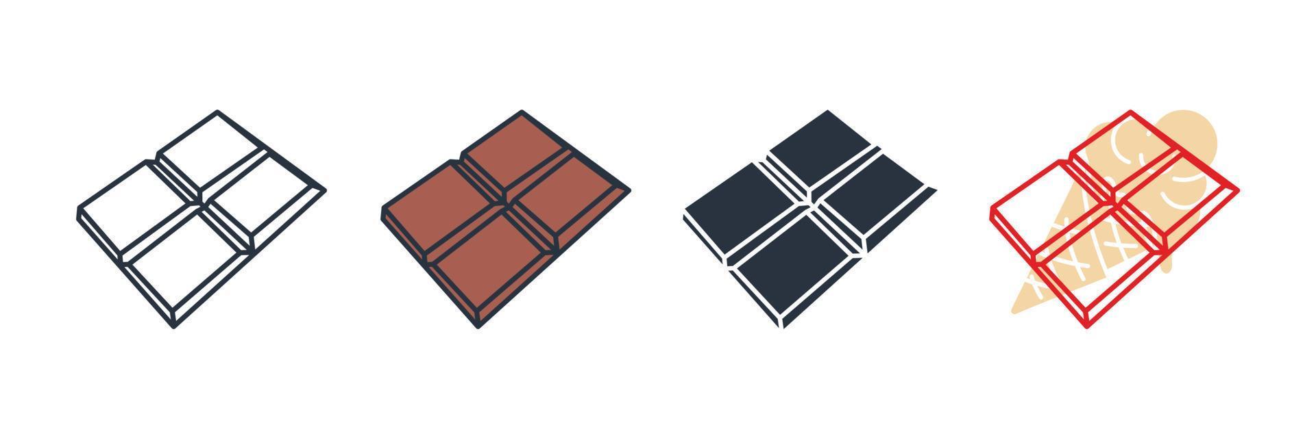 Ilustración de vector de logotipo de icono de barra de chocolate. plantilla de símbolo de barra de chocolate para la colección de diseño gráfico y web