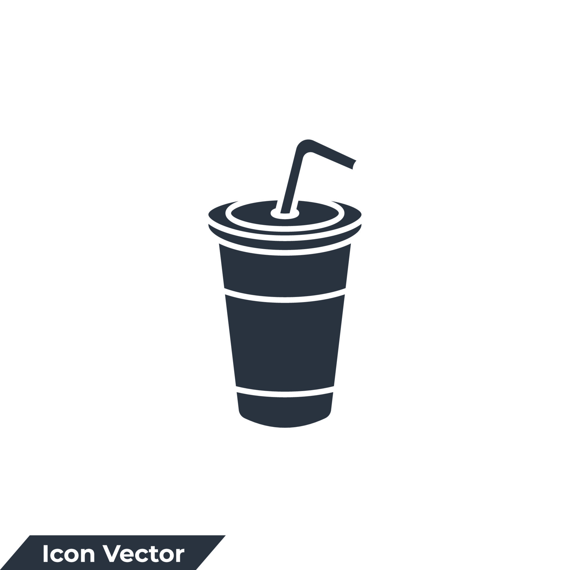 Ilustración de vector de logotipo de icono de refresco. plantilla de símbolo de jugo o bebida