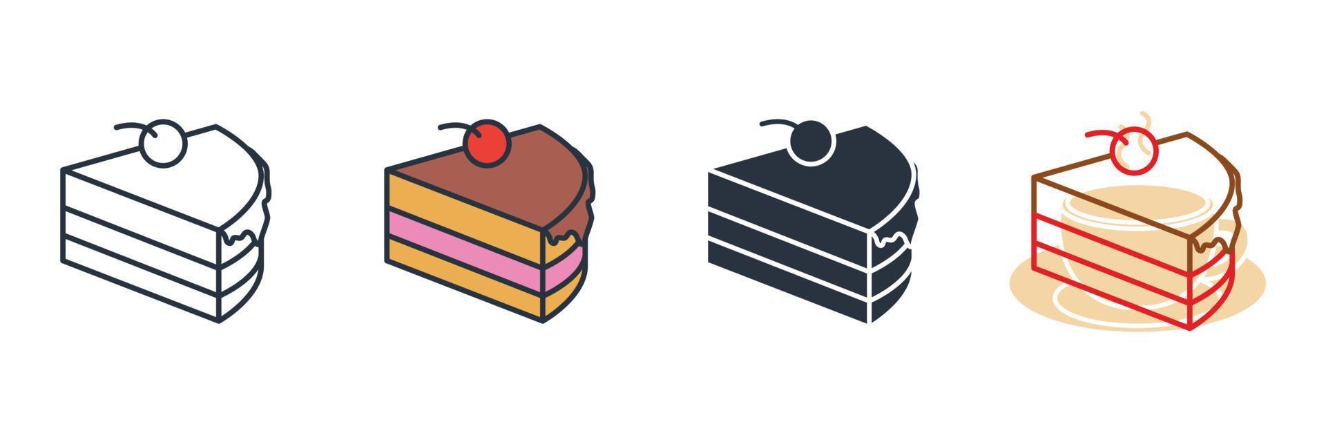 Ilustración de vector de logotipo de icono de pastel. plantilla de símbolo de postre de pastel dulce para la colección de diseño gráfico y web