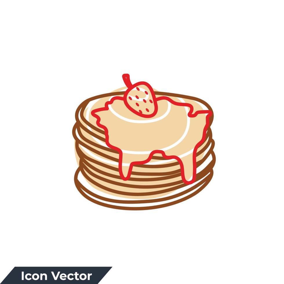 pancake icon logo vector illustration. Breakfast pancakes symbol template for graphic and web design collection