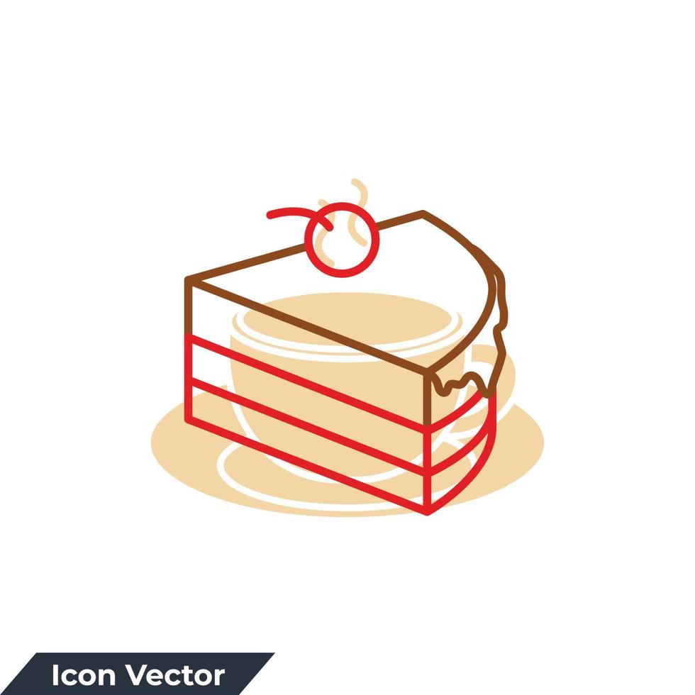 Ilustración de vector de logotipo de icono de pastel. plantilla de símbolo de postre de pastel dulce para la colección de diseño gráfico y web
