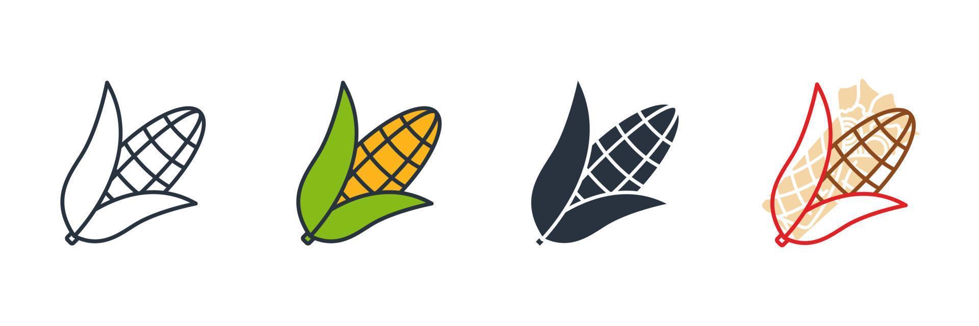 corn icon logo vector illustration. corn symbol template for graphic and web design collection