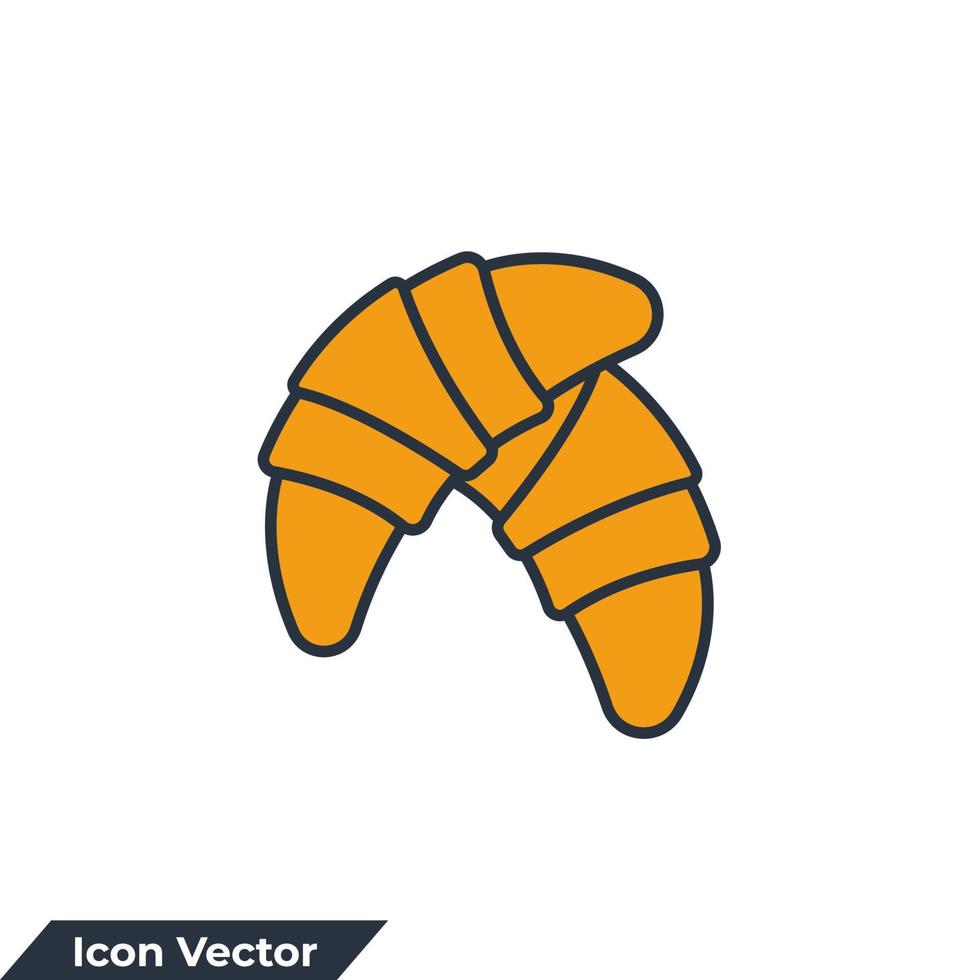 ilustración vectorial del logotipo del icono de croissant. plantilla de símbolo de croissant para la colección de diseño gráfico y web vector