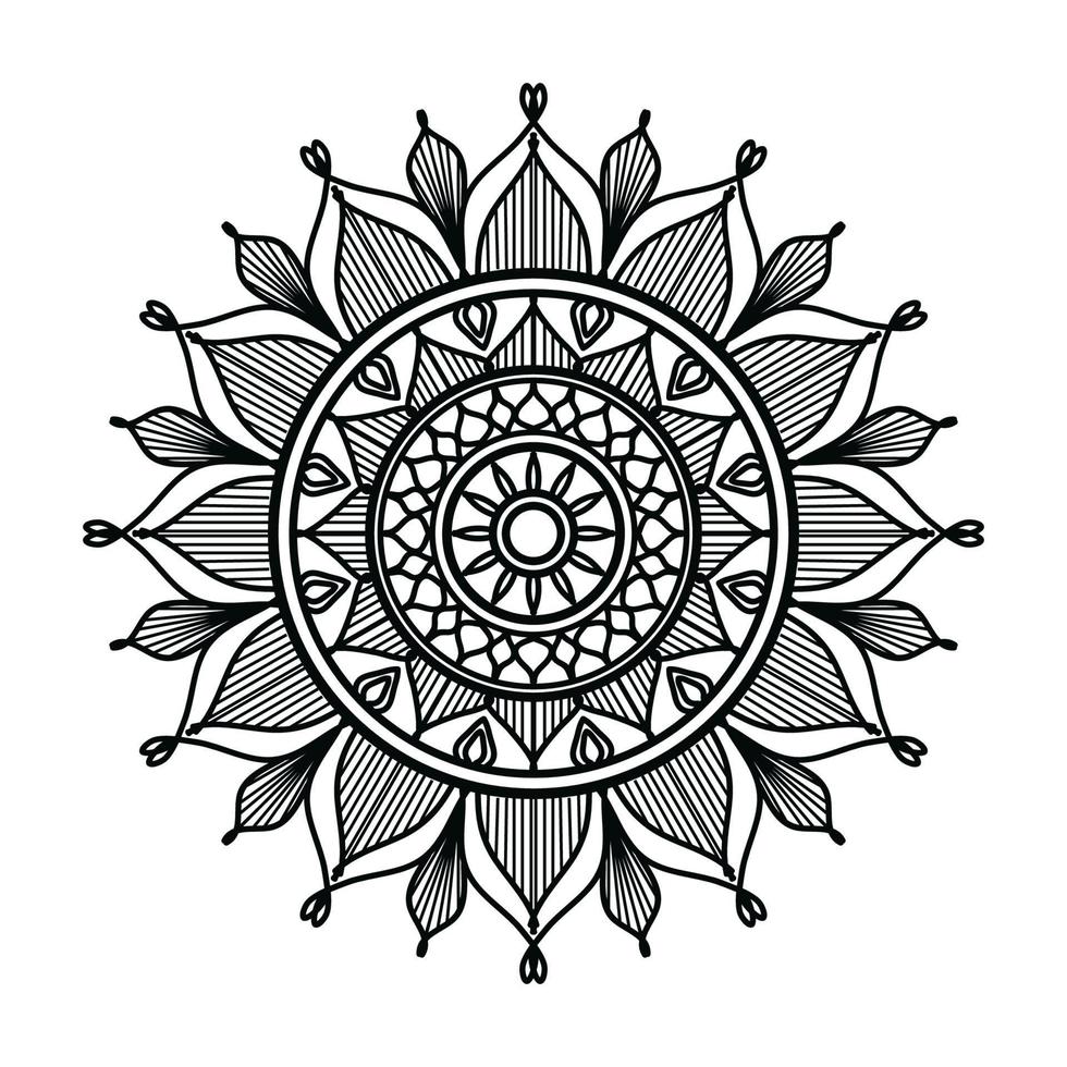 black ornamental mandala design background,mandala design,Mandala pattern Coloring book Art wallpaper design, black and white mandala vector