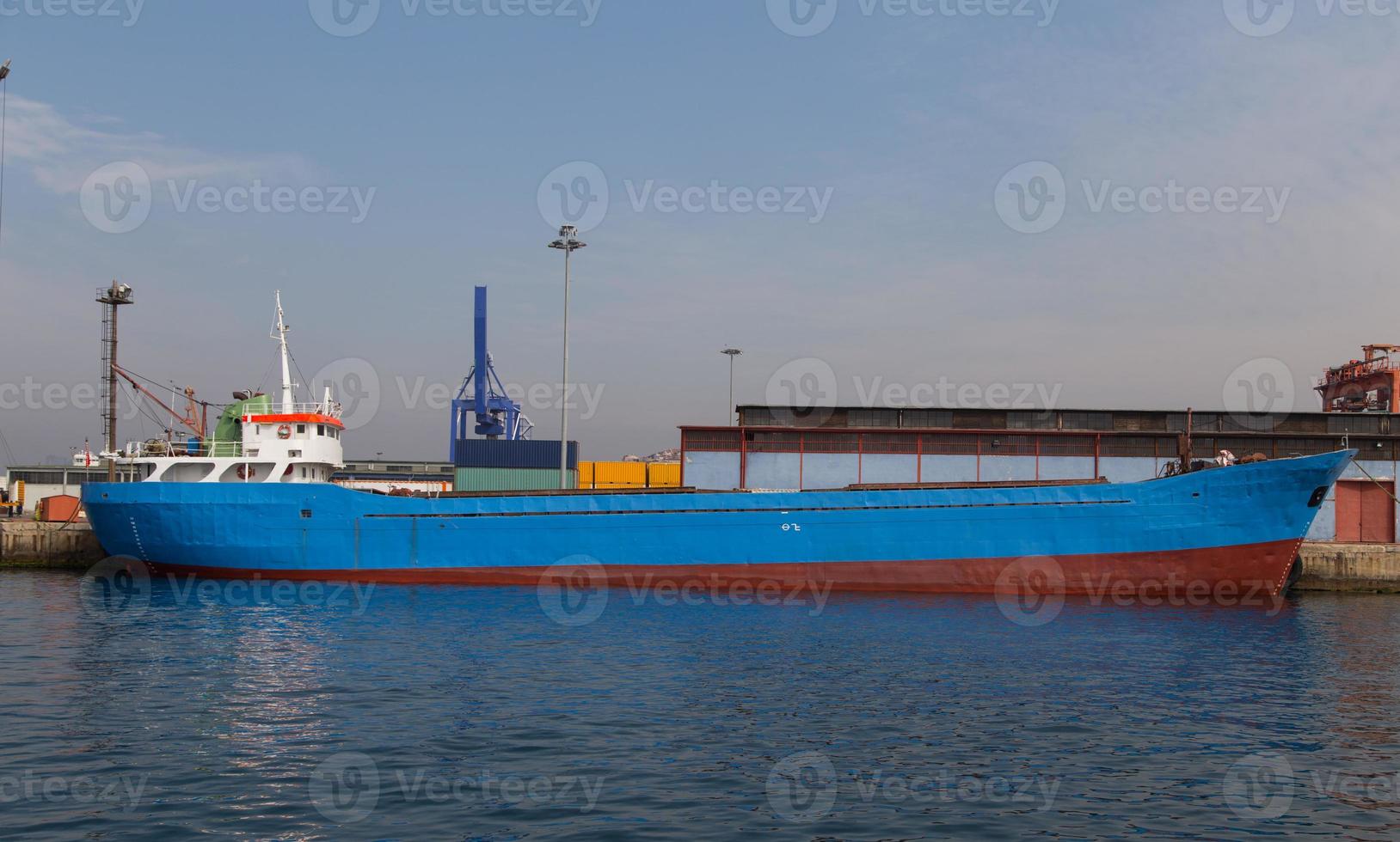 Cargo Ship in port photo