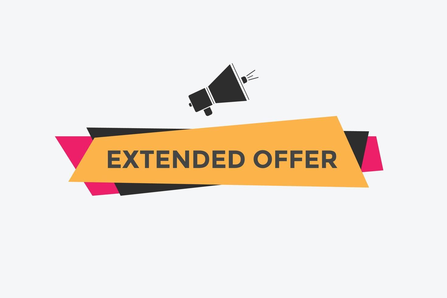 plantilla de signo de etiqueta colorida de oferta extendida. banner de web de símbolo de oferta extendida vector