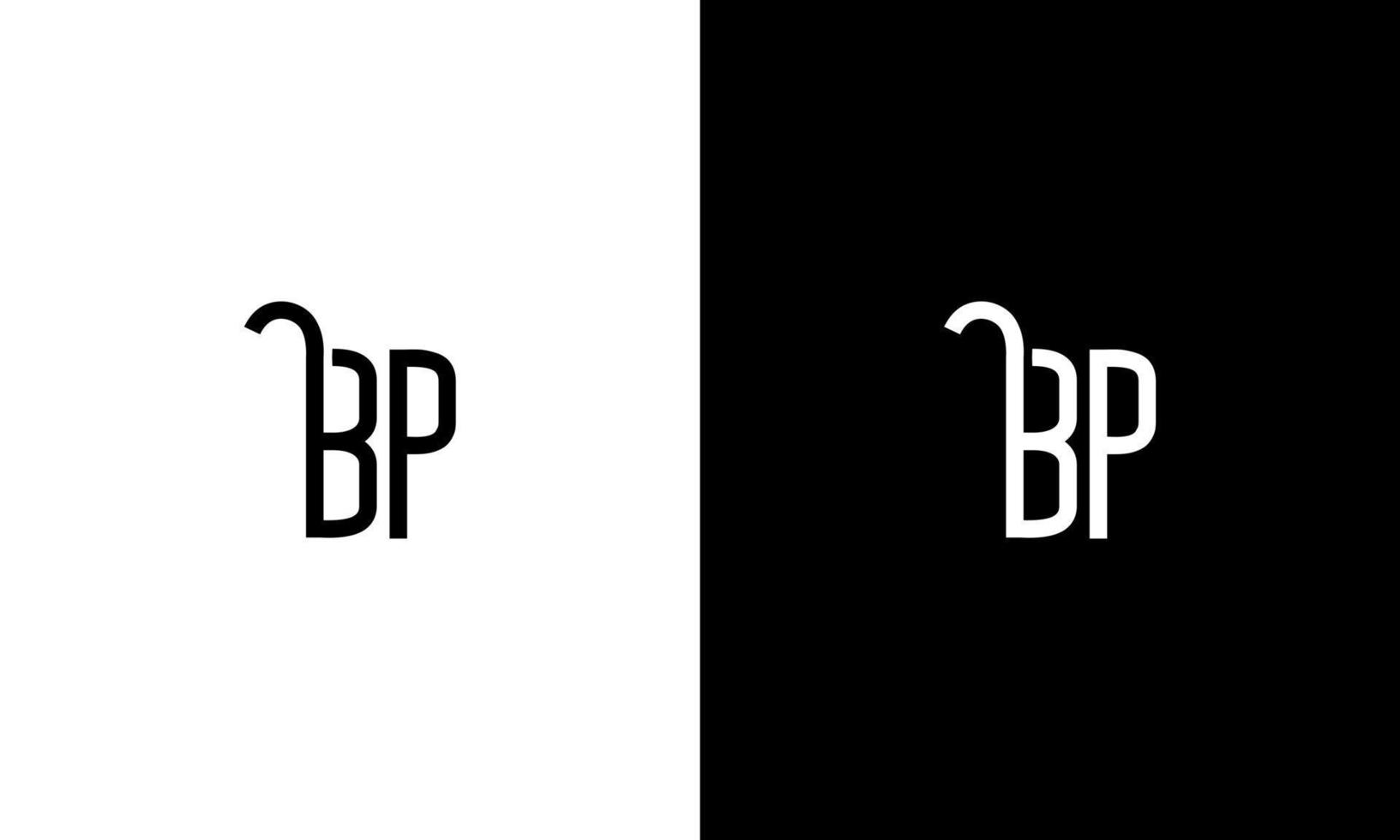 BP logo design. Letter BP logo design. BP logo icon design in black and white colors free vector template.