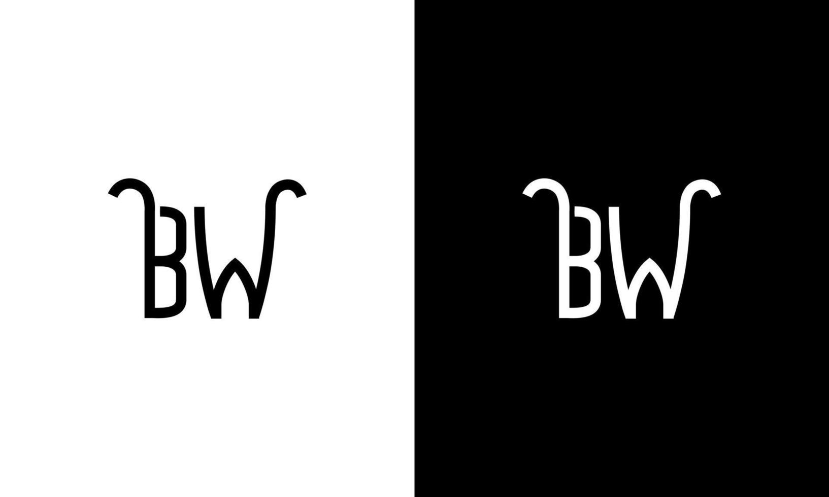 Bw modern letter logo design with swoosh Vector Image