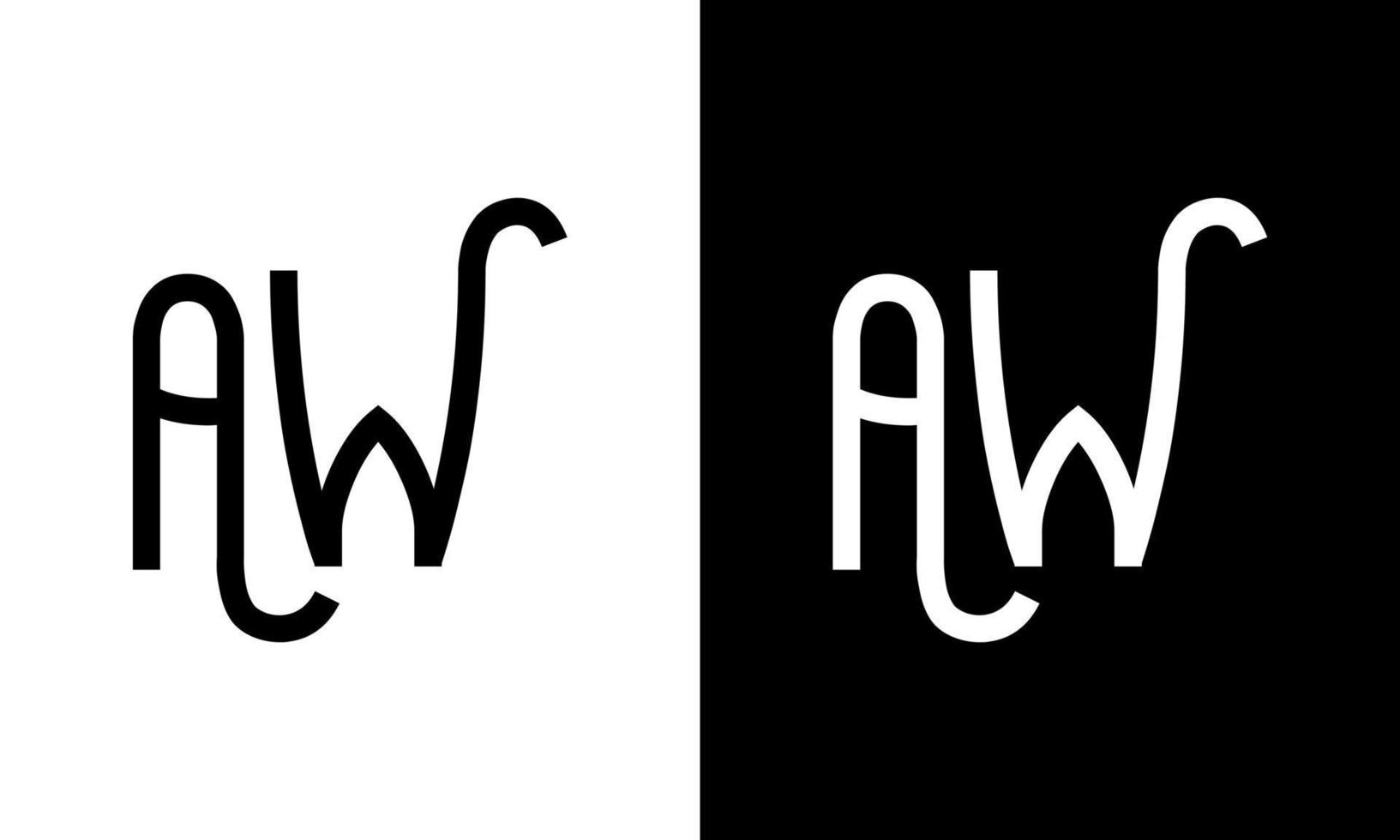 Letter AW vector logo free template Free Vector