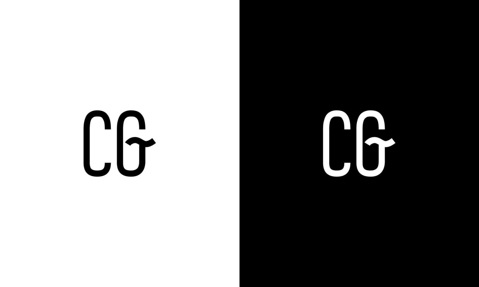 CG logo design. Letter CG logo design. CG logo icon design in black and white colors free vector template.
