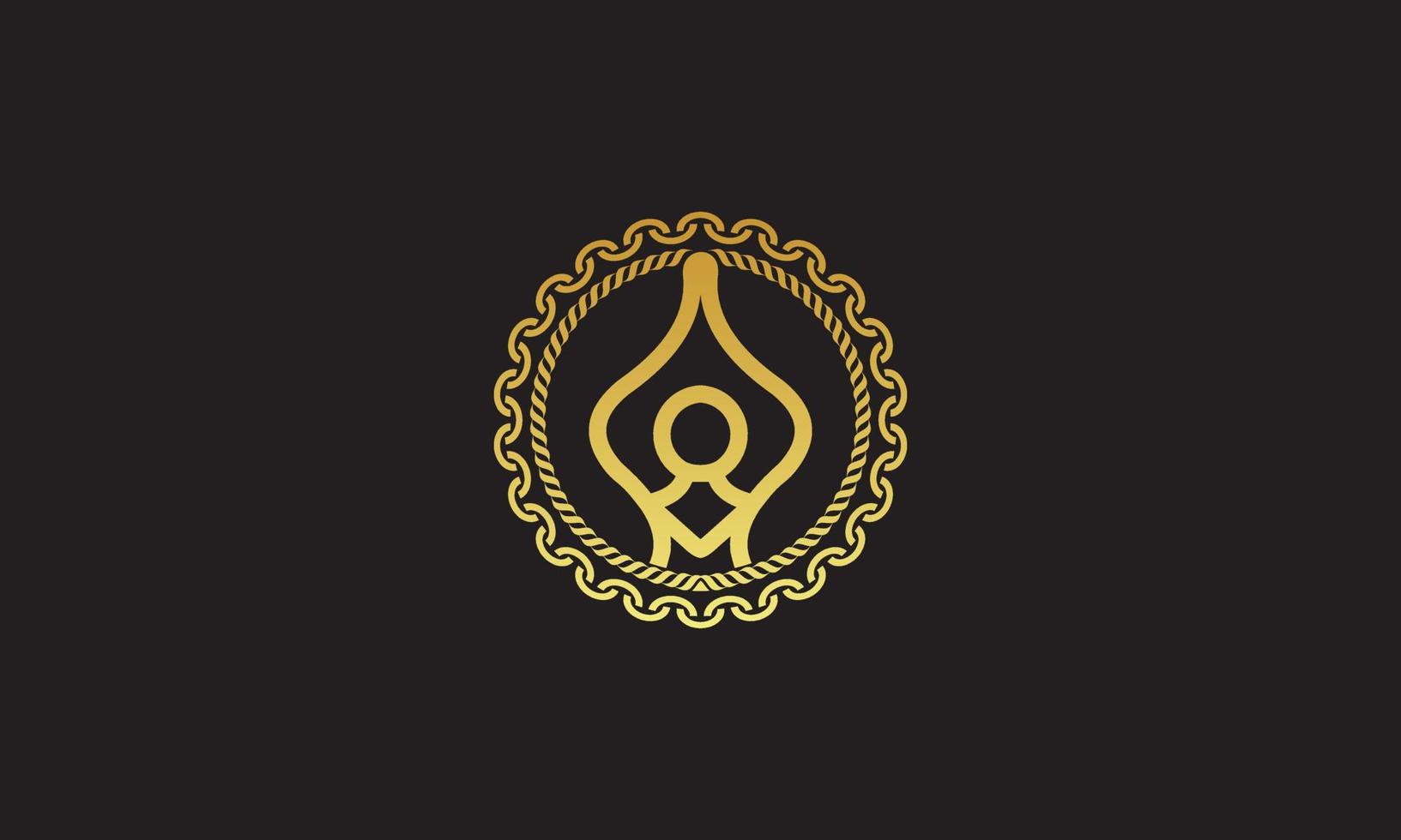 Yoga style luxury logo design free vector template.
