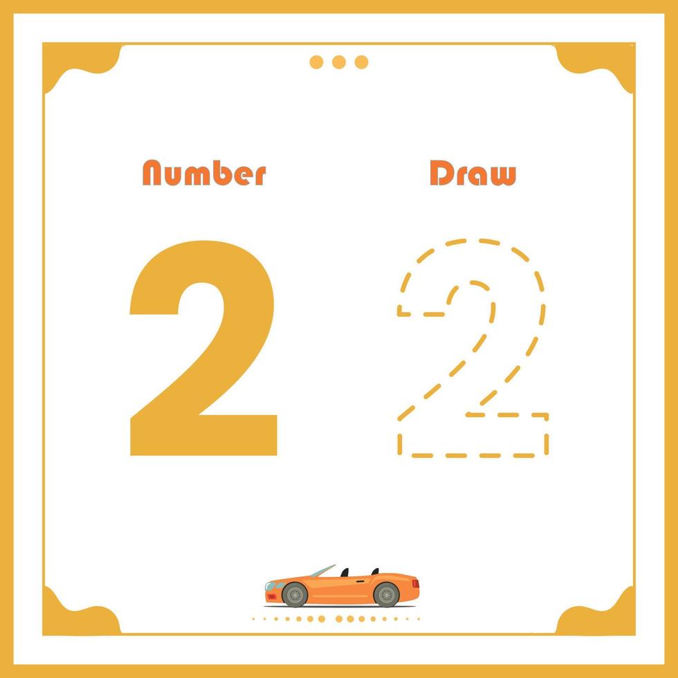 Number Drawing for Kids Fun Outline Vector Preschool Number Illustration for Kids Learning Activity for Back to School Number Coloring Book