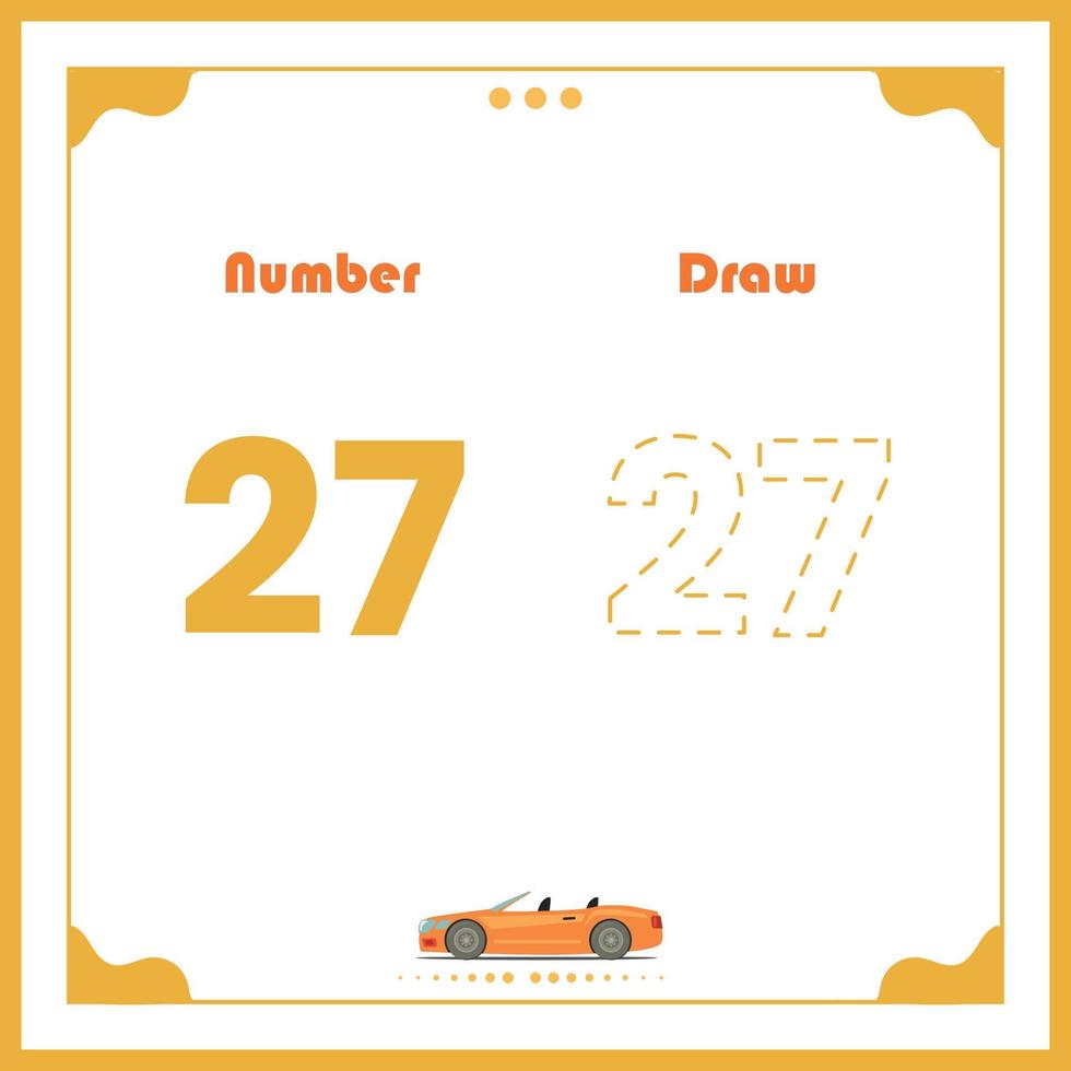 Number Drawing for Kids Fun Outline Vector Preschool Number Illustration for Kids Learning Activity for Back to School Number Coloring Book