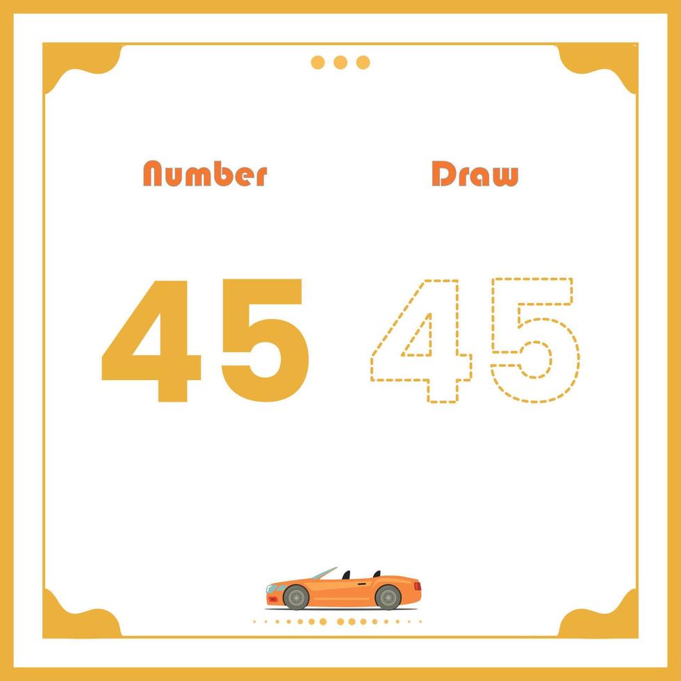 Number Drawing for Kids Fun Outline Vector Preschool Number Illustration for Kids Learning Activity for Back to School Number Coloring Book