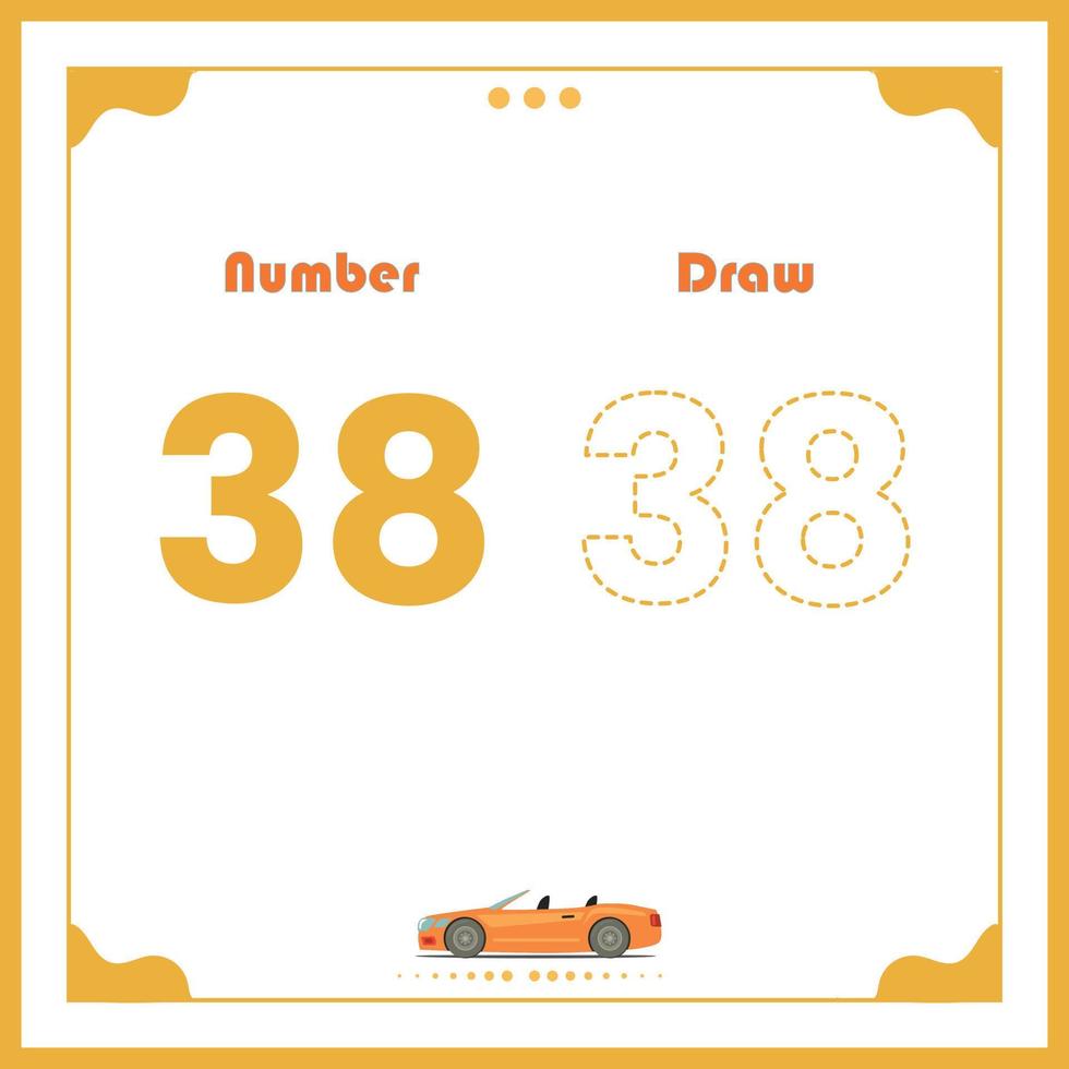 Number Drawing for Kids Fun Outline Vector Preschool Number Illustration for Kids Learning Activity for Back to School Number Coloring Book