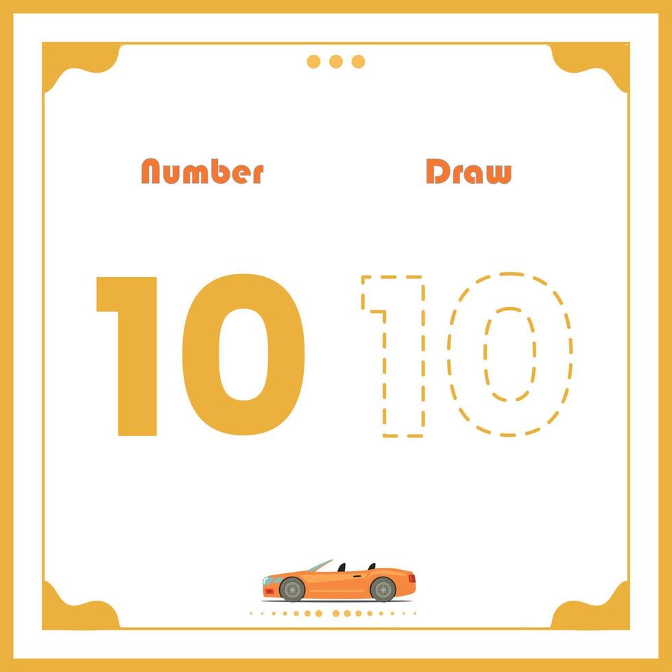 Number Drawing for Kids Fun Outline Vector Preschool Number Illustration for Kids Learning Activity for Back to School Number Coloring Book