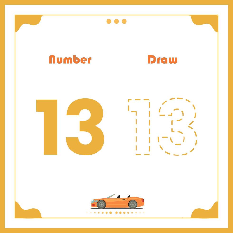 Number Drawing for Kids Fun Outline Vector Preschool Number Illustration for Kids Learning Activity for Back to School Number Coloring Book